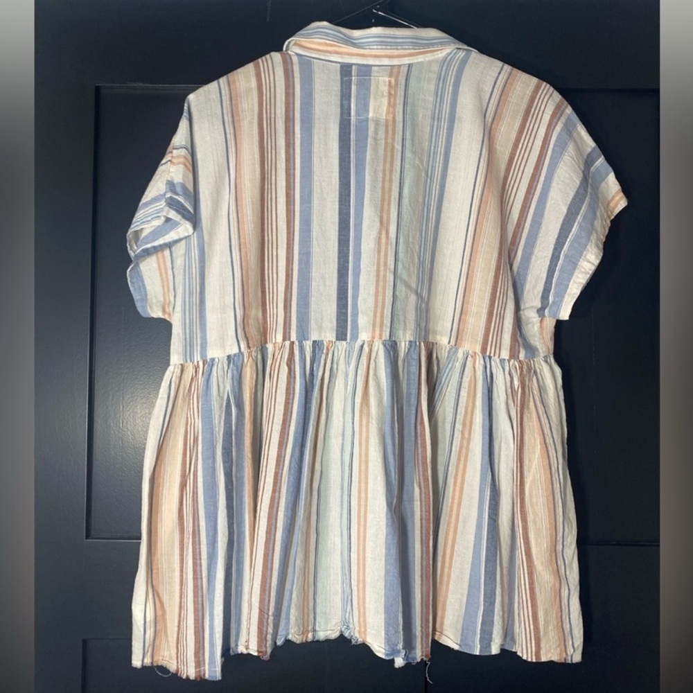 4/$15 Lucky Brand Multicolor Striped Blouse - Picture 4 of 4